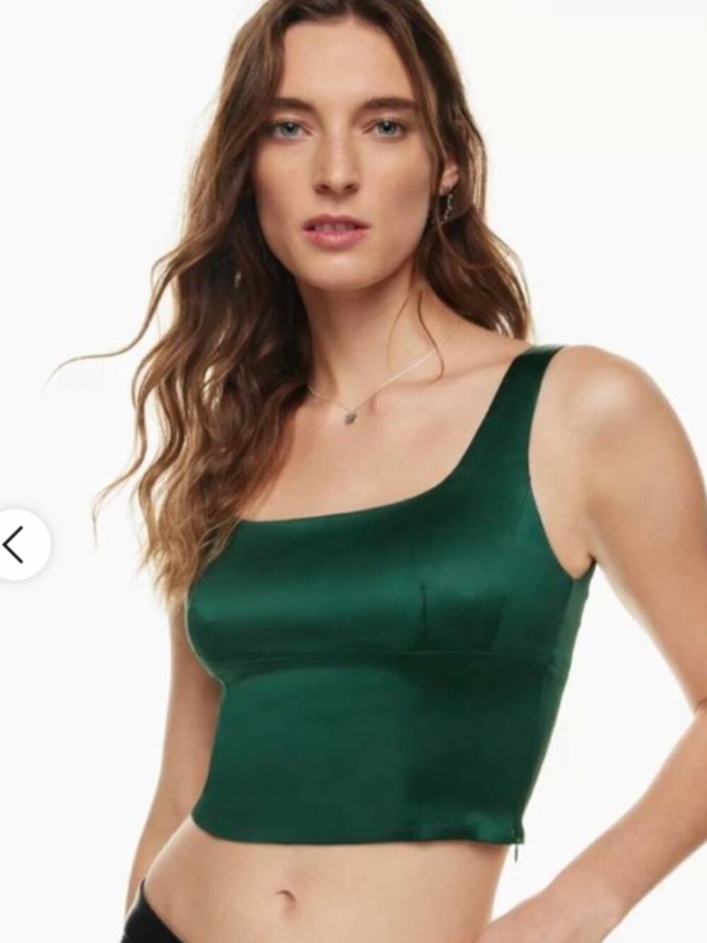 TEN by Babaton Green Satin Corset Top Size S